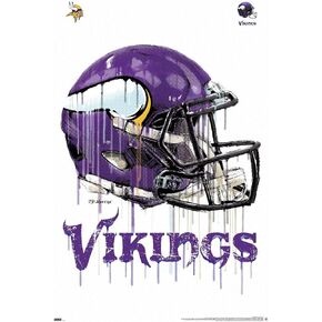 Trends International NFL Minnesota Vikings - Drip Helmet 20 Wall Poster, 22.375" x 34", Unframed Version