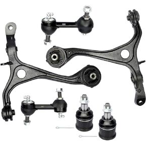6PC Front Lower Control Arms w/Ball Joints and Sway Bar Links for 2003 2004 2005 2006 2007 for Honda Accord - [2004-08 for Acura TSX]