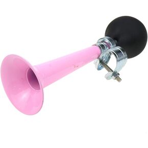 Bike Bugle Horn Retro Clown Horn Metal Air Horn with Squeeze Bulb for Bicycle Golf Cart, Pink