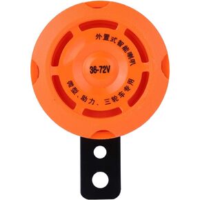 Electronic Horn, 105db Orange Plastic Waterproof Smart Electronic Horn External Ring Bell for Electric Bike 36V/48V/60V/72V