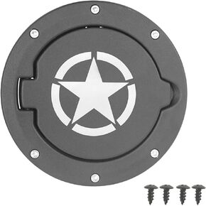Hooke Road TJ Fuel Door Cover Gas Tank Cap Filler Compatible with Jeep TJ Wrangler 1997-2006