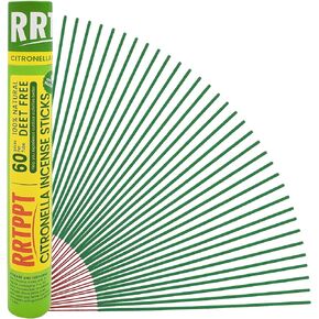 Hollow Citronella Incense Sticks with Natural Ingredients Citronella Lemongrass and Rosemary Oil Help You Better Enjoy Outdoor Life (18 Sticks)