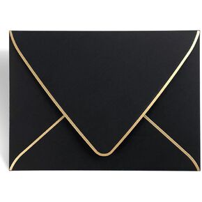 A7 Pink Envelopes 50 Pack With Rose Gold Border Christmas Envelopes Quick Self Seal, For 5x7 Cards| Perfect for Weddings, Invitations, Photos, Graduation, Baby Shower (Pink-rose golden border)