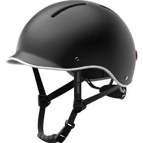 BASE CAMP BC-019 Adult Bike Helmets with Rechargeable Rear Light for Men & Women, Safety Certified Adjustable Urban Stylish Bicycle Helmet for Commuting, Skateboard, Scooter, Ebike