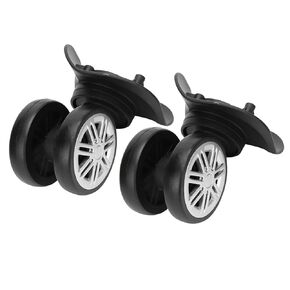 1Pair Luggage Wheels - Draw‑Bar Box Accessory 360 Swivel Wheel Suitcase Luggage Carrier Wheel Replacement, Mute Double Row Draw‑bar Box Code Case Suitcase Accessory