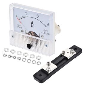 uxcell Analog Current Panel Meter DC 0-30A 85C1 with 75mV Shunt for Circuit Testing Ampere Tester Gauge, 1 Set