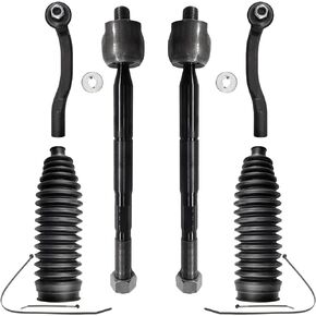 ASTARPRO - 6pc Front Tie Rods Kit Replacement for 04-10 Toyota Sienna, 4 Outer & Inner Tie Rods 2 Boots 2004 2005 2006 2007 2008 2009 2010