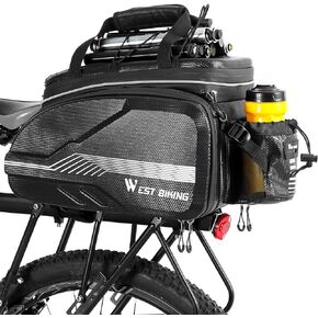 HONGYEA Bike Rack Bag Bike Trunk Bag Panniers, 45L Large Capacity Bike Rear Rack Bag, Bike panniers with Waterproof Carbon Leather, Bike Cargo Bag for Shopping Commuter Trip
