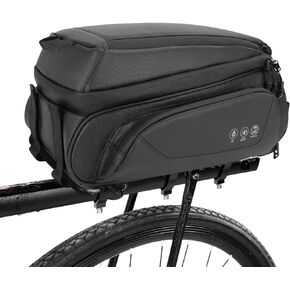 حقيبة الرف الخلفي للدراجة من WOTOW - ذات سطح مزدوج 9.5 لتر مقاومة للماء عاكسة للضوء مع حزام كتف، حقائب شحن للمقعد الخلفي للدراجات MTB Bike E-Bike in Kuwait