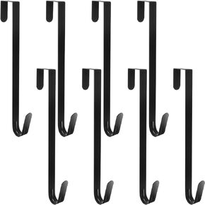 Ferraycle 8 Pieces 15 Inch Wreath Hanger for Front Door Decoration Long Metal Thanksgiving Christmas Wreath Decoration Hook Over The Door Single Hook Door Hook for Hanging Clothes Towels Coats