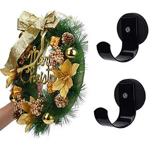 Magnetic Wreath Hanger for Front Doors, 2 Pack Wreath Holder for Steel Door Metal Wreath Hook for Wreath Decorations