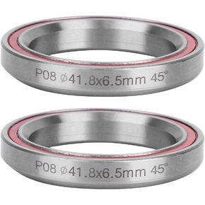 Keenso Headset Bearings, 2Pcs Lightweight BMX Headset Bearings Durable 1.6 * 1.2 * 0.3inch * 45° 41.8MM Race Cycling Headset Bearing Bicycle Headset