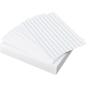 Index Cards 4x6 Ruled - Goefun 90LB 100 Pack White Lined Note Cards 4 x 6 Flashcards for Studying, Note Taking and To Do List