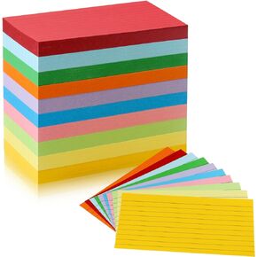 Tecmisse 3 x 5 Index Cards Ruled, 600 Pieces Colorful Index Card, Note cards, Flash Cards, Study Cards for School Learning, Taking Notes, To Do List, 10 Colors