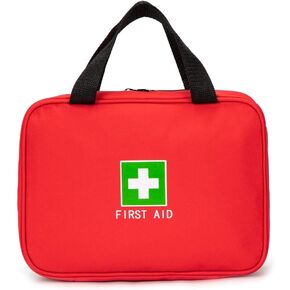 Red First Aid Bag Empty Travel Rescue Pouch Medical Bags First Responder Storage Compact Survival Medicine Emergency Bag for Car Home Office Kitchen Sporting Outdoor (SE)