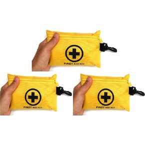 3 Packs Galaxy 151 Pcs First Aid Kits Small for Survival Emergency Trauma Military Tactical Medical School Office Home Hunting Camping Hiking Fishing Outdoor IFAK EMT Yellow Bag