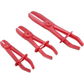 Hose Clamp Flexible Line Pliers Set Soft Pipe Tube Pinch Plier Tool 3PCS Red Kit for Brake Hoses Fuel Hose Water Lines Gas Line Coolant Hose Radiator Hose Effective Length 3/4" 1-1/2" 3-1/8"
