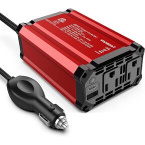 400W Power Inverter: Car Inverter with PD 30W USB C Port and QC 18W USB Port - 48W Max USB Output - DC 12V to AC 110V Inverter - Car Plug Adapter Outlet Inverter for Laptop, Phones, Camera