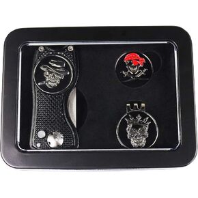 Golf Divot Repair Tool Ball Markers Hat Clip Gift Sets in Tin Box in Kuwait