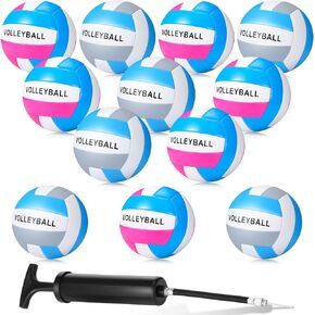 Jerify 12 Pcs Volleyball Official Size 5 Waterproof Soft Volleyball Kit Beach Volleyball Pool Volley Balls for Beginner Teenager Adult Indoor Outdoor Beach Training Equipment