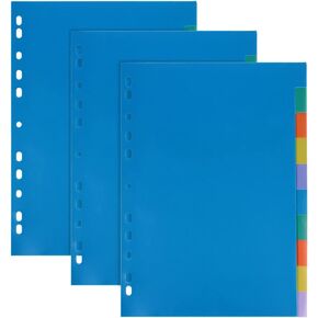 Binder Dividers, FOME 2 Pack Multicolor Binder Tab Dividers for 3 Ring Binder or Notebook Dividers, 11 Hole A4 Punch Plastic Index Divider with 26 Tab for 2/3/4/11 Ring Binders, Letter A-Z Dividers