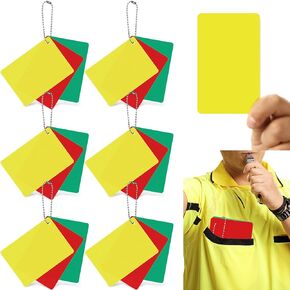 6 Sets Referee Penalty Cards Football Referee Card Sets Soccer Referee Cards Warning Ejection Delay Referee Green Red and Yellow Cards for Sports Game Officials Kit