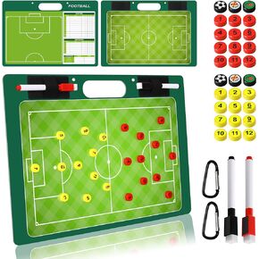 Dry Erase Double-Sided Premium Coaches Clipboard, Tactical Magnetic Board Kit, Magnetic Coaching Board, Coaches Gift for Soccer Coaches,Sporting Goods