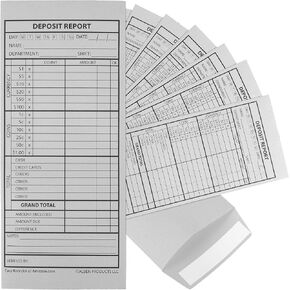 100 Cash Drop Envelopes - Bulk Cashier Deposit Envelopes for Cash Recordkeeping, Perfect for Business, Banks, Stores, Retail and Restaurants (White Kraft)