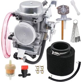 KLF300 Carburetor with Air Filter and Fuel Valve Petcock Fit for Kawasaki KLF300 1986-2005 BAYOU 300 Carb