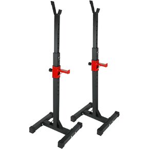 Adjustable Portable Squat Rack 441LBS Max Load Barbell Squat Rack Stands 45-70.5 Adjustable Bench Press Stands Dip Stand for Home Gym Full Body Multi-Function Workout Fitness, BlackRed