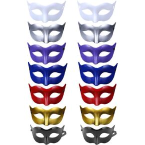 14 Pcs Half Masquerade Mask Face Masks Halloween Party Favors for Man Women Carnival Fancy Dress Costume Decoration