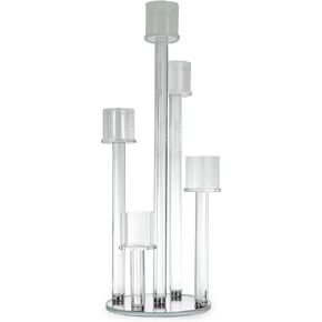Allgala 23" (58CM) Tall 5-Cup Crystal Solid Glass Tube Rod Supported Votive Candelabra-HD89128