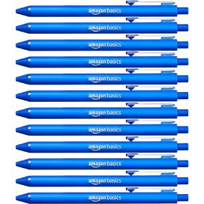 Amazon Basics Retractable Ballpoint Pen - Blue - 12-Pack