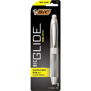 BIC Glide Ultra Comfort Retractable Ballpoint Pens, Medium Point (1.0mm), Black, Assorted Barrel Colors, 1-Count Pack
