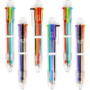 Umikk 20 Pack 0.5mm 6-in-1 Multicolor Ballpoint Pen 6 Colors Retractable Ballpoint Pens for Office School Supplies Students Children Gift, Kids Party Favors Pen(20 Pack)