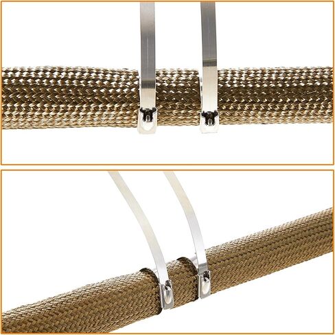 2 Pcs Spark Plug Wire Fuel Line Heat Shield 10ft x 1"ID 1112 Degrees Fahrenheit with 40 Pcs Cable Ties for Car Wire Loom Brake Cable in Saudi Arabia