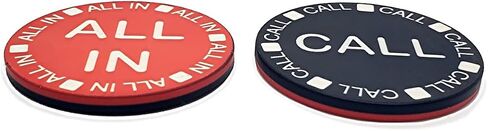 Cyber-Deals الكثير من (4) أزرار رقاقة سيراميك ذات لمسة نهائية غير لامعة على الوجهين/Call Texas Hold'em Poker مزدوجة الجوانب مع حقيبة in Saudi Arabia