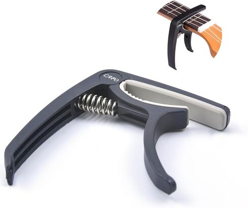 جيتار كابو، جيتار كابو للصوت والكهرباء مع 5 اختيارات مجانًا، جيتار مناسب، باس، مندولين، بانجو، القيثارة (أسود) in Kuwait