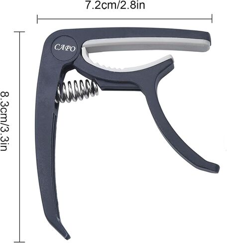 جيتار كابو، جيتار كابو للصوت والكهرباء مع 5 اختيارات مجانًا، جيتار مناسب، باس، مندولين، بانجو، القيثارة (أسود) in Kuwait