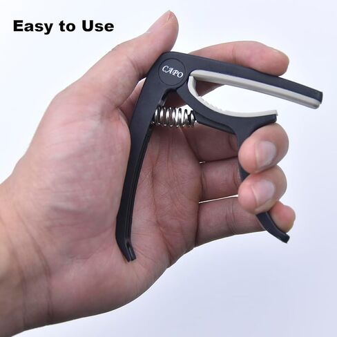 جيتار كابو، جيتار كابو للصوت والكهرباء مع 5 اختيارات مجانًا، جيتار مناسب، باس، مندولين، بانجو، القيثارة (أسود) in Kuwait