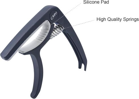 جيتار كابو، جيتار كابو للصوت والكهرباء مع 5 اختيارات مجانًا، جيتار مناسب، باس، مندولين، بانجو، القيثارة (أسود) in Kuwait