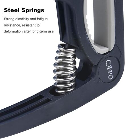 جيتار كابو، جيتار كابو للصوت والكهرباء مع 5 اختيارات مجانًا، جيتار مناسب، باس، مندولين، بانجو، القيثارة (أسود) in Kuwait