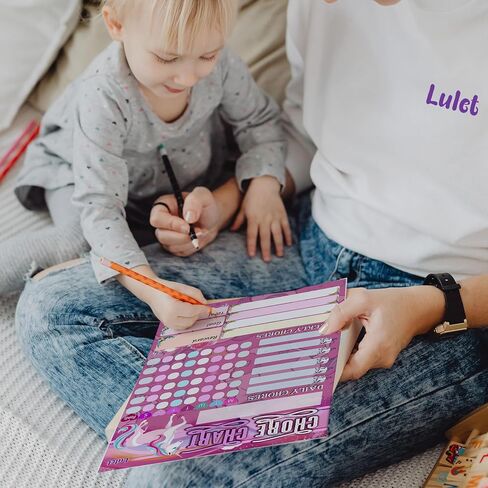Lulet Magical Chore Chart for Kids, Chore Chart for Kids Sticks to Any Surface, Kids Chore Chart for Kids, Astronaut Chore Chart, Blue Chore Chart, Boy Chore Chart, Reward Chart for Kid,Marker in Saudi Arabia