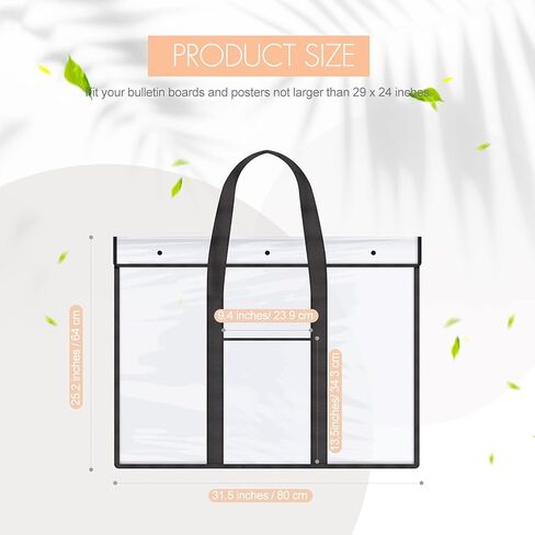 10 Pack Large PVC Poster Storage Bags Bulletin Board Storage Art Portfolio Organizer with Pocket for Classrooms Teachers, 31.5 x 25.2 Inches in Saudi Arabia