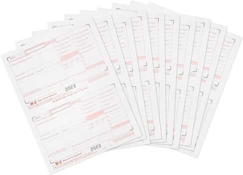 Blue Summit Supplies 50 W2 Forms, Copy A Only, 2023 Tax Forms for Reporting Employee Wages, Designed for QuickBooks and Accounting Software, 50 Forms (25 Sheets, 2 Forms Per Sheet) in Saudi Arabia