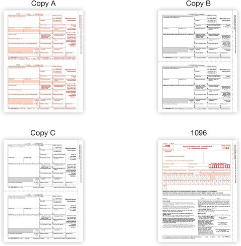 نماذج ضرائب الليزر 1099-MISC من العلامة التجارية Office Depot® مع برنامج، 4 أجزاء، 2-Up، 8-1/2 بوصة × 11 بوصة، حزمة مكونة من 25 مجموعة نماذج in Saudi Arabia
