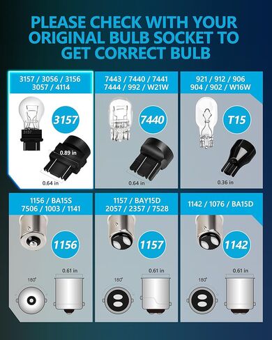 يوركيم 3157 لمبة LED العنبر تأتي مع مقاومات تحميل لحل مشكلة الفلاش المفرط أو رمز الخطأ، 3156 لمبة ليد العنبر 3457 4157 استبدال لمبة LED لأضواء وميض إشارة الانعطاف، حزمة من 2 in Kuwait