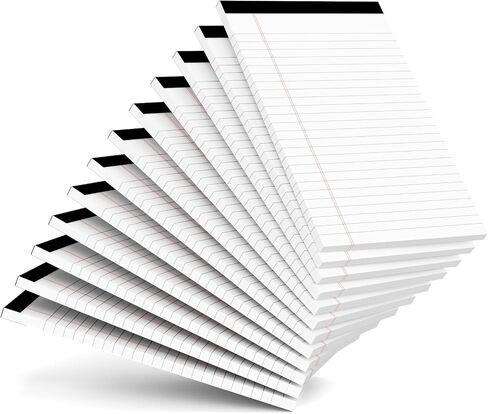 Small Notepad 5 x 8 Legal Pads 5 x 8 inches 30 Sheets per Pad, 6 Packs of Bright White Paper Note Pads, College Ruled Writing Pads with Hard Backboard - 20lb Paper in Saudi Arabia