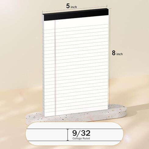 Small Notepad 5 x 8 Legal Pads 5 x 8 inches 30 Sheets per Pad, 6 Packs of Bright White Paper Note Pads, College Ruled Writing Pads with Hard Backboard - 20lb Paper in Saudi Arabia