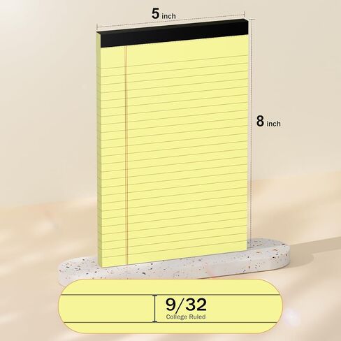 Small Notepad 5 x 8 Legal Pads 5 x 8 inches 30 Sheets per Pad, 6 Packs of Bright White Paper Note Pads, College Ruled Writing Pads with Hard Backboard - 20lb Paper in Saudi Arabia